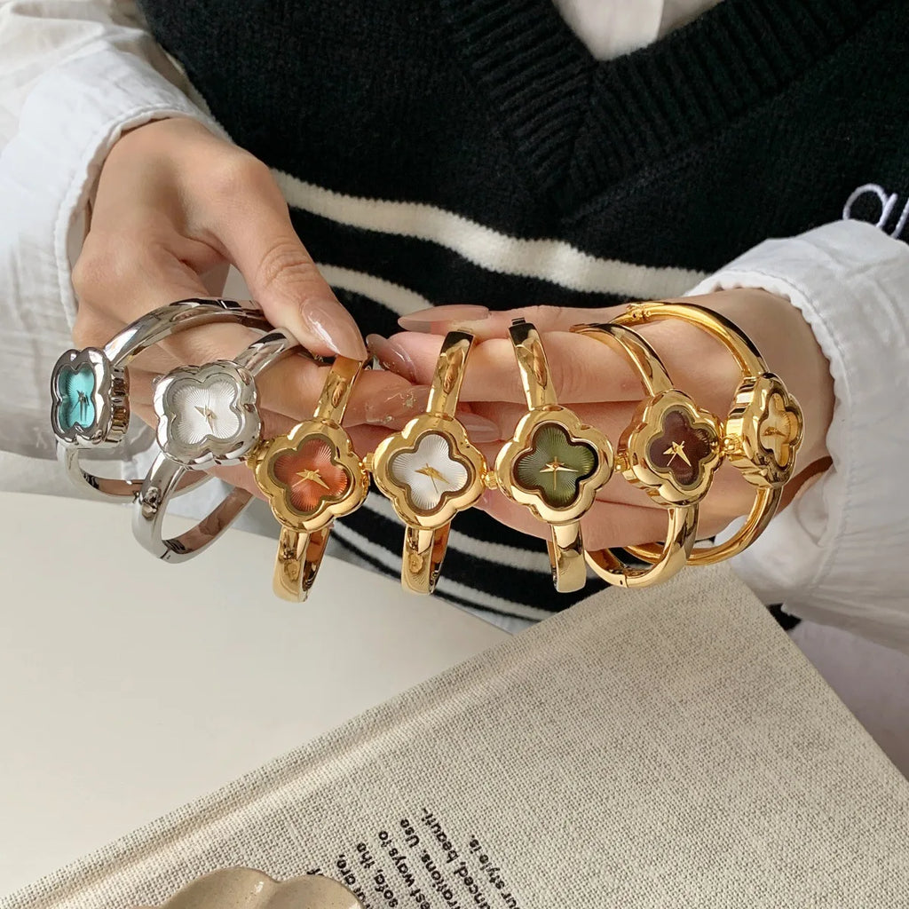 Women Reloj Mujer for Girls Quartz Watch Gold Sliver Stainless Steel Orologio Ladies Wristwatch Luxury New Bracelet Bangle Clock