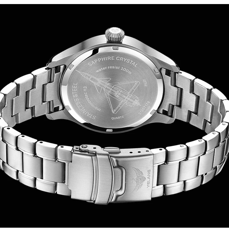 YELANG V1021S Men Quartz Watch 42mm Swiss Ronda  Movement 10-year battery life T100 Luminous 100m Waterproof Men's Diving Watch