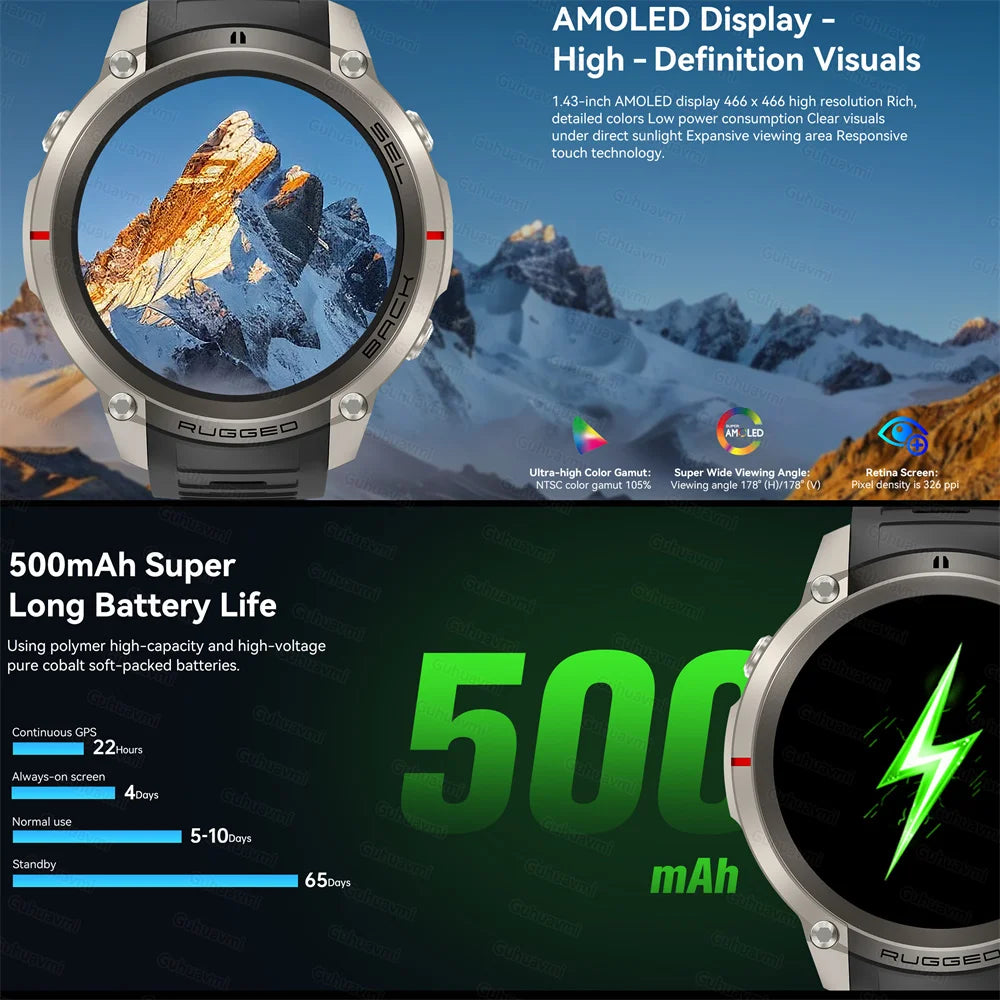 GPS Smart Watch with offline map Swimming Waterproof Sports Tracking Watch Heart Rate Blood Oxygen Sleep GPS positioning Watches
