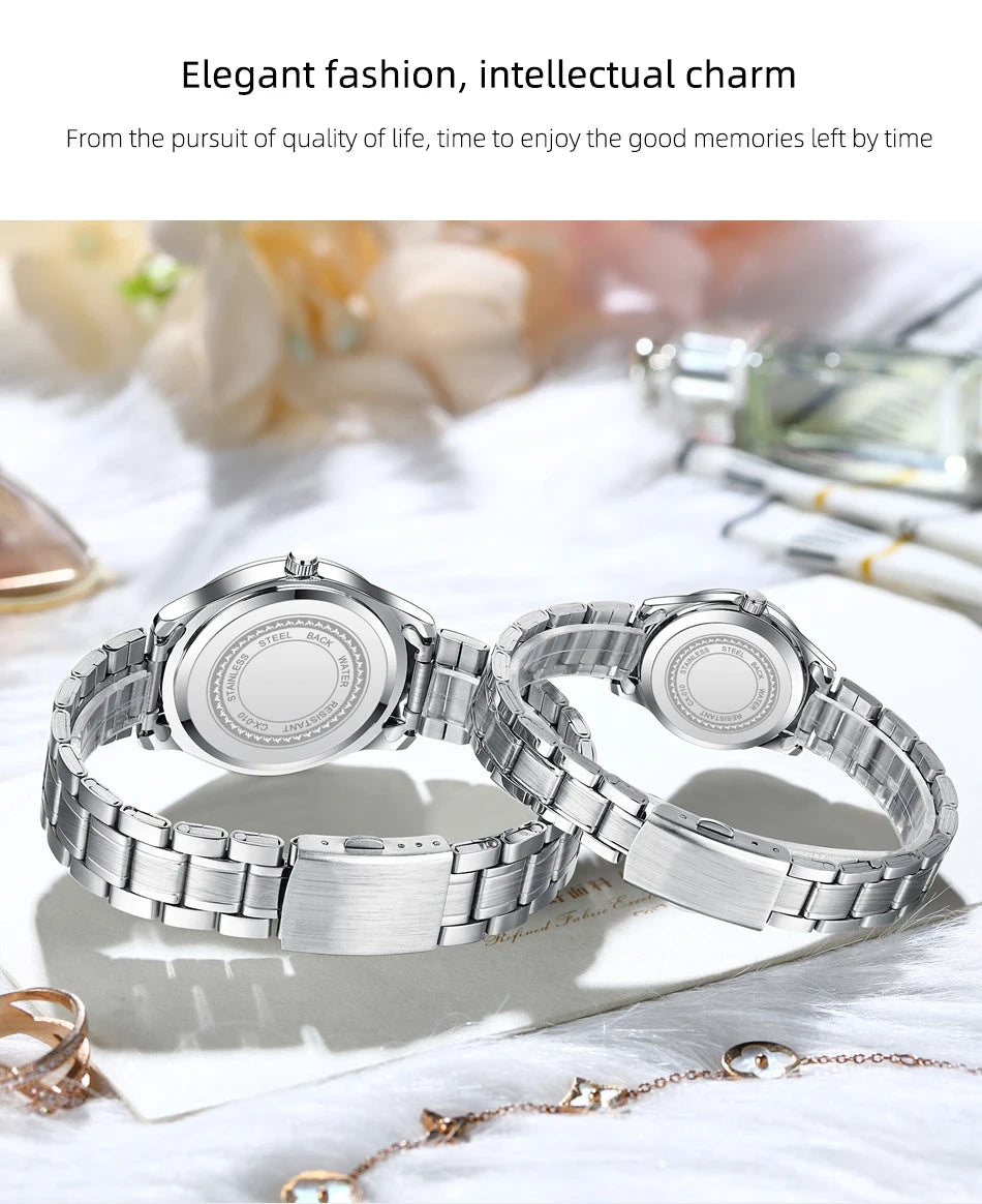 Minimalist Couple Watches Water-Resistant Digital Large Dial Watches Men's & Women's Quartz Wristwatches Valentine's Day Gifts