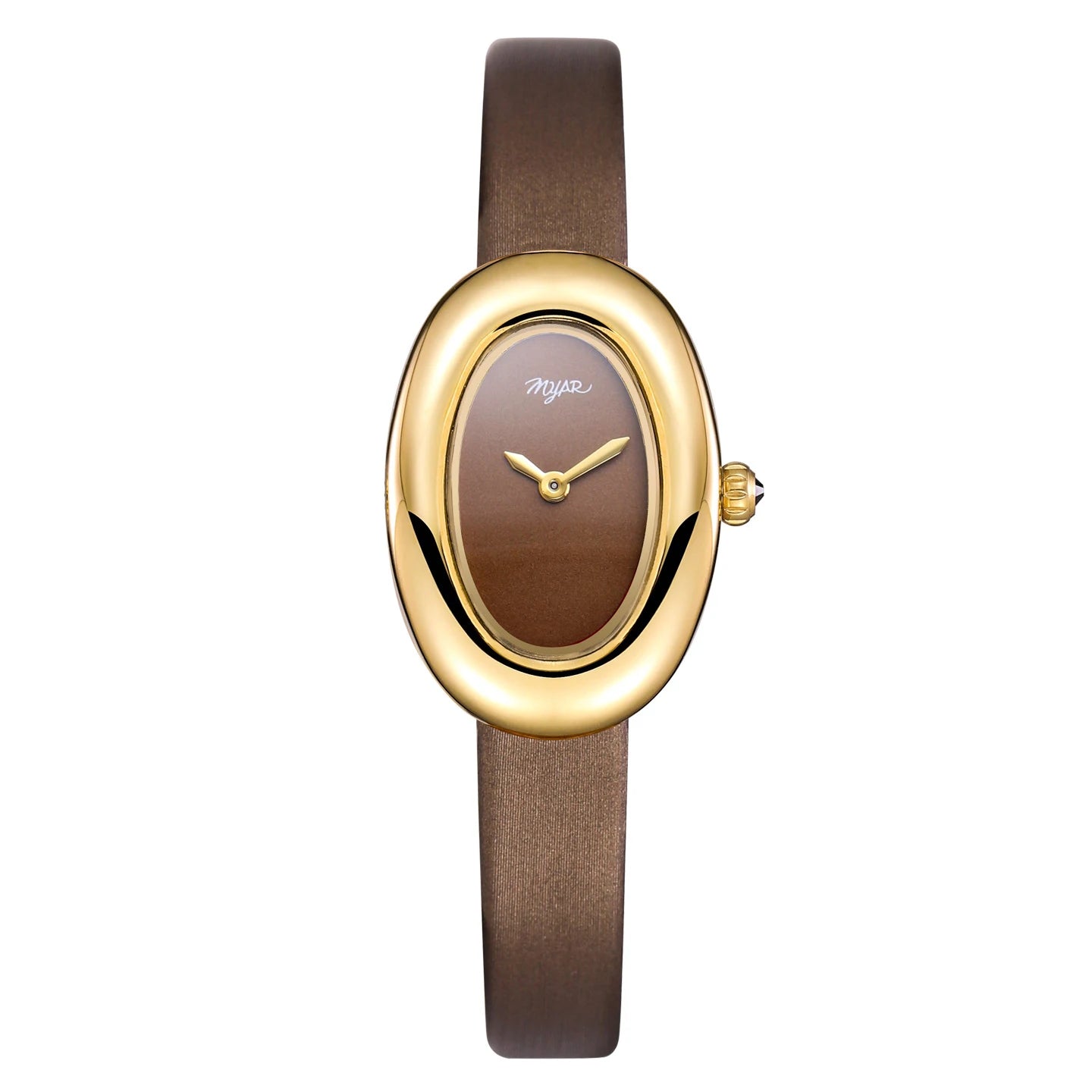 MYAR Women Watch for Girls Quartz Reloj Mujer Sliver Diamond Oval Shaped Orologio Ladies Wristwatch Simple Stainless Steel Clock