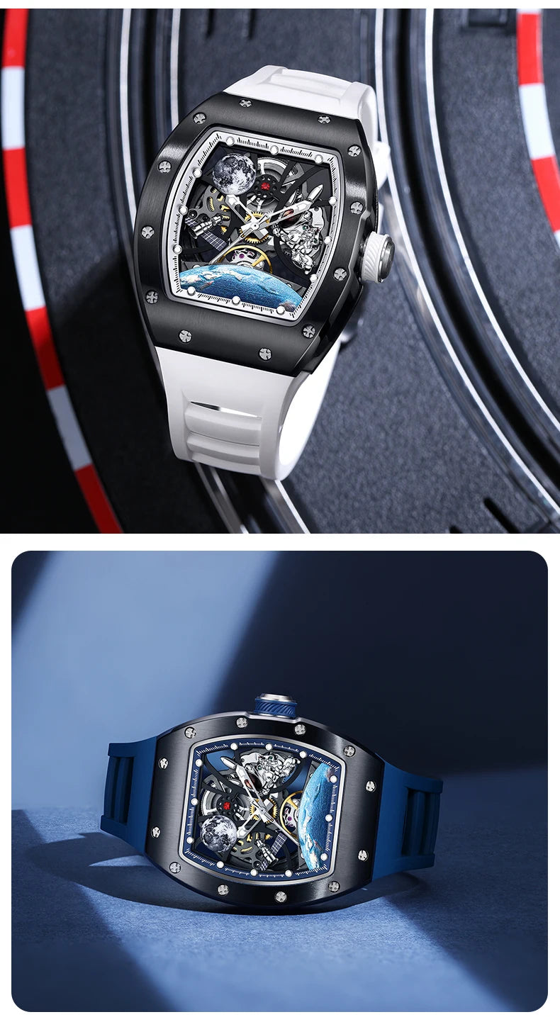 2025 Automatic Movement Mechanical Wrist Watches Men Hollow Design Waterproof Watch High Quality Custom Logo Automatic Watches