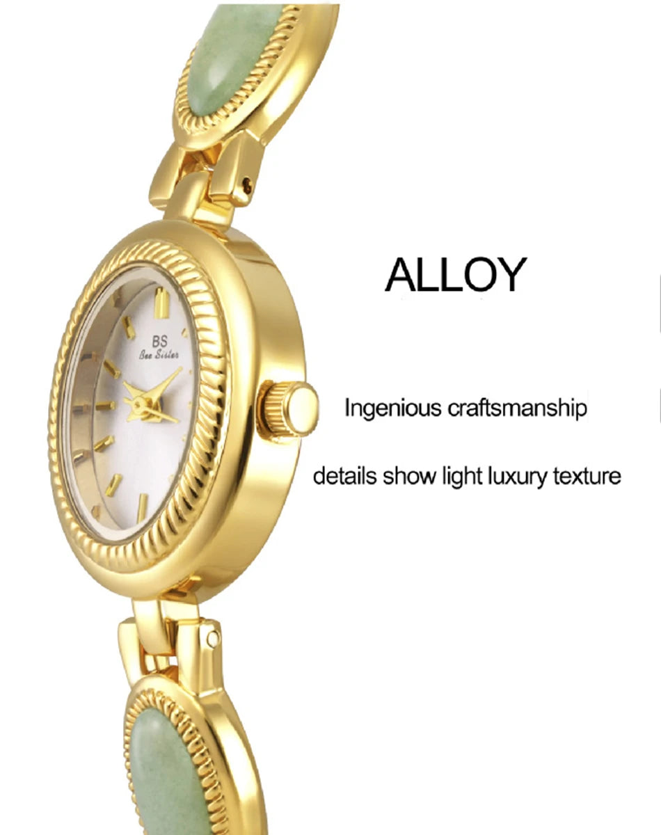 High-end Luxury Ladies Watches Elegant Green Jewelry Jade Quartz Bracelet Wristwatch gifts for women 2025 Fashion dress Watch