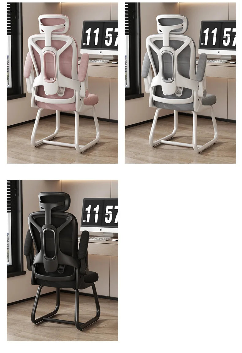AOLIVIYA Comfortable Long Sitting Computer Chair For Home Office Seat Gaming Ergonomic Bedroom Desk Stool With Backrest Nordic B