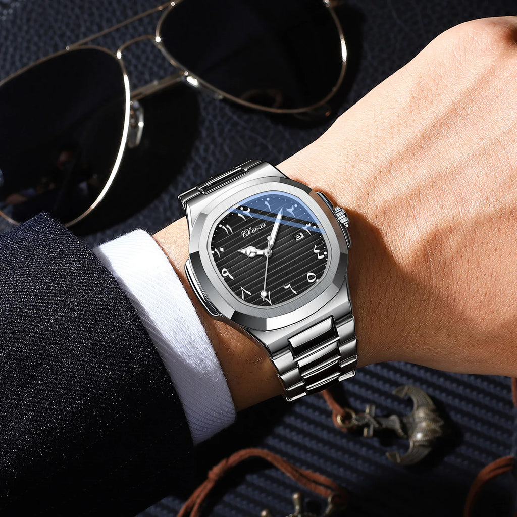 Eastern Arabic Numerals Dial Man Watch Fashion Original Date Quartz Watches For Men Classic Business Waterproof Men's Wristwatch