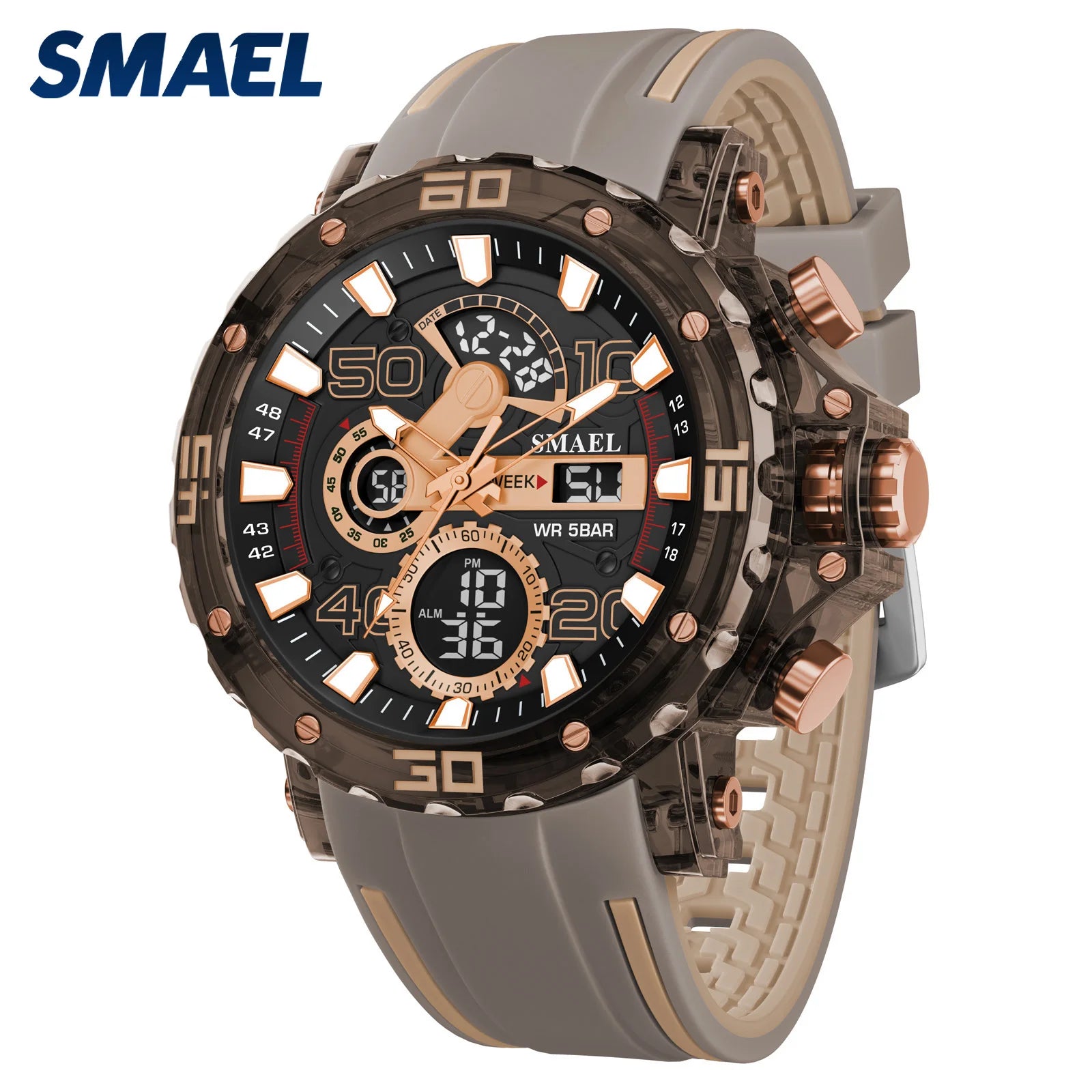 Military Watches Men Watch 2025 New 50M Waterproof Wristwatch Stopwatch Alarm LED Light Digital Watches 8136 Men's Sports Watch