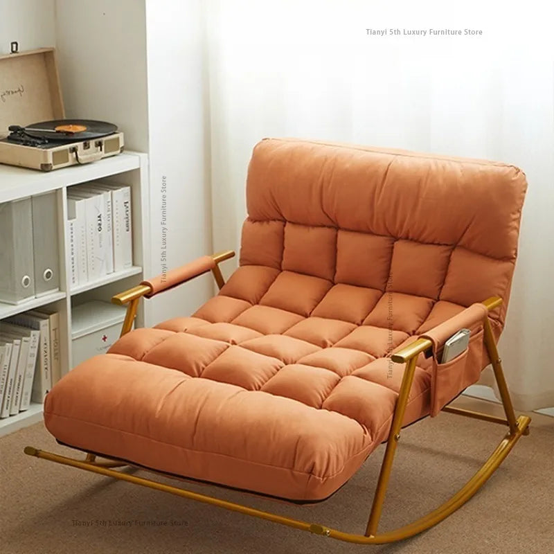 Nordic Creative Lazy Rocking Chair Modern Luxury Balcony Living Room Recliner Bedroom Leisure Home Furniture Sillas Rosas FYRC