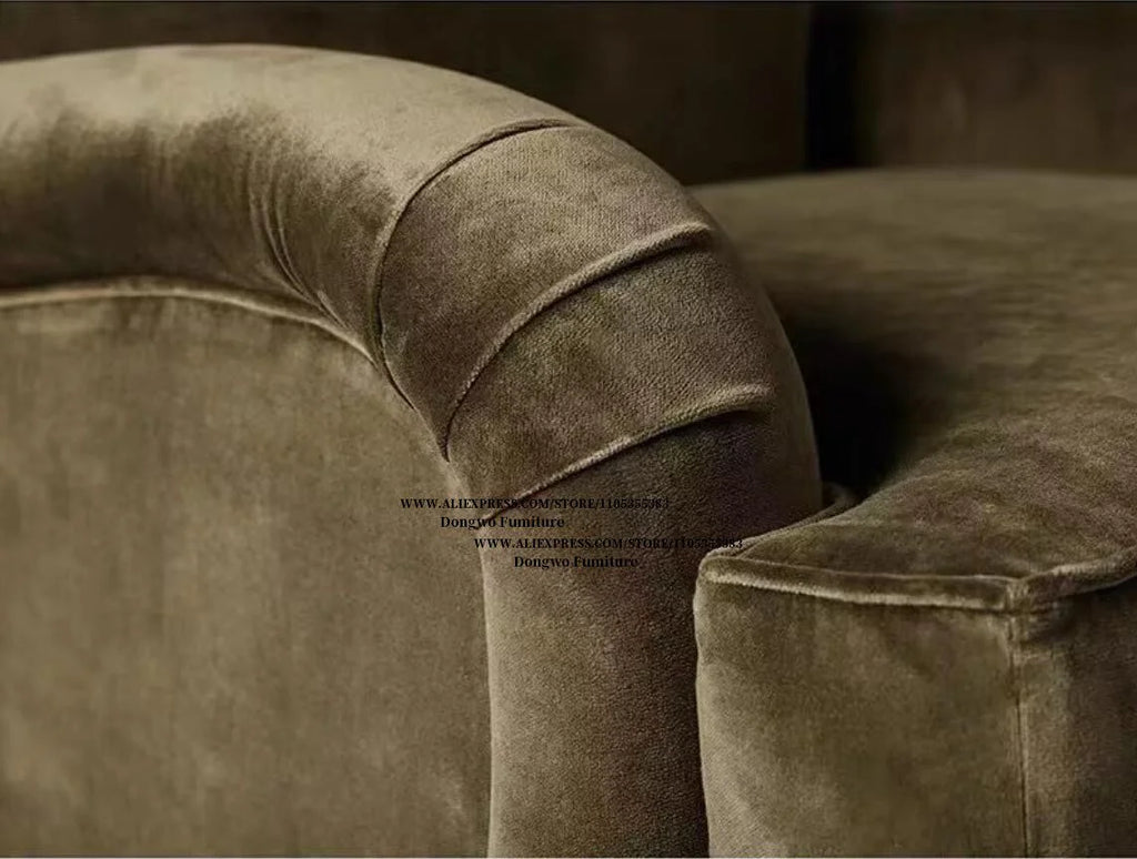 Nordic medieval style velvet fabric single seat sofa chair living room balcony study design furniture