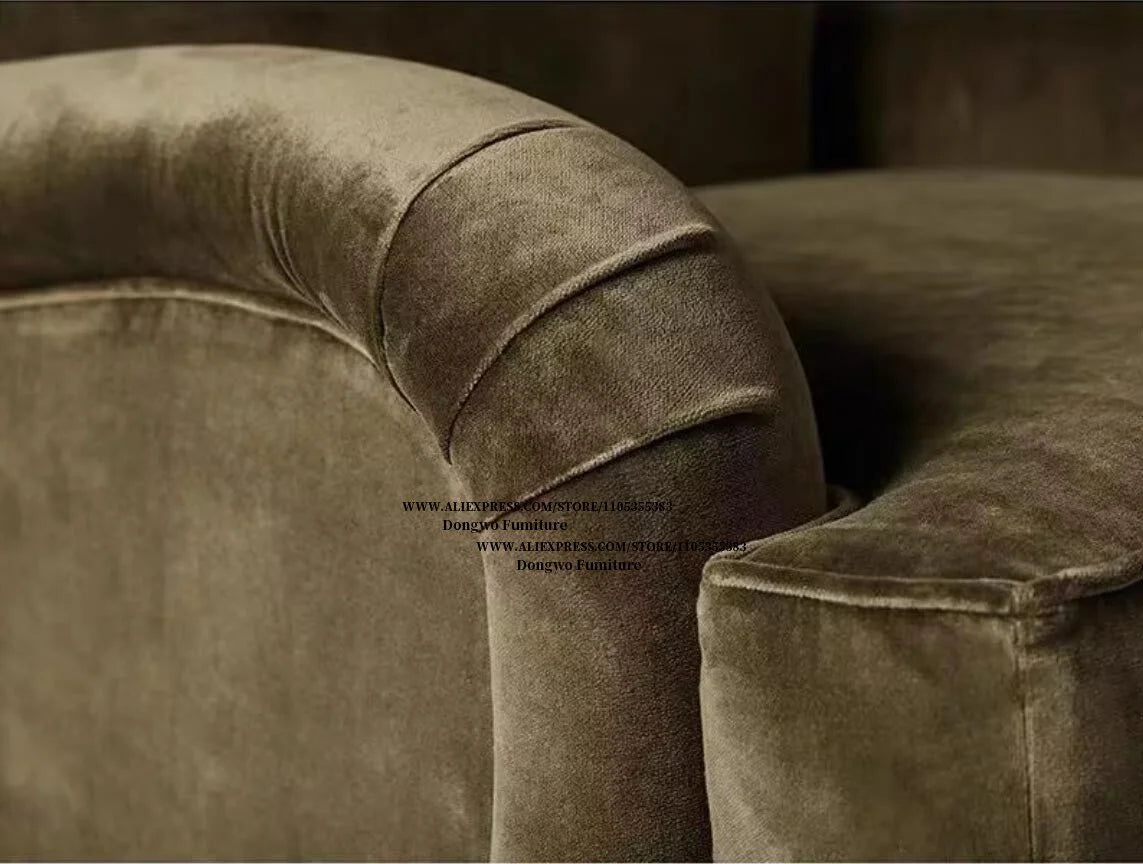 Nordic medieval style velvet fabric single seat sofa chair living room balcony study design furniture