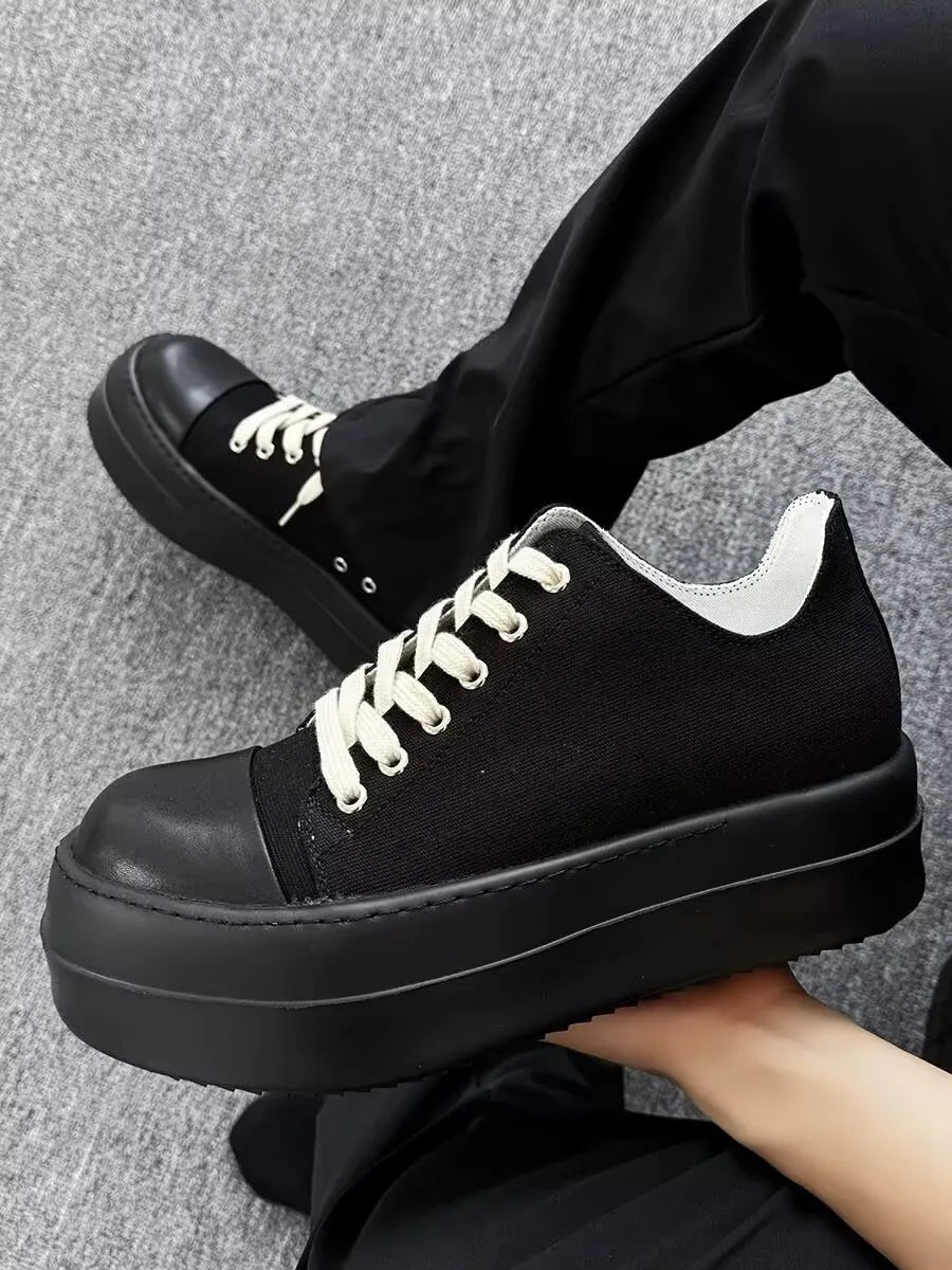 Brand Men Shoes Casual Canvas Distress Flats High to Ankle Boots Women Owens Vintage Original Luxury Designers Sneakers
