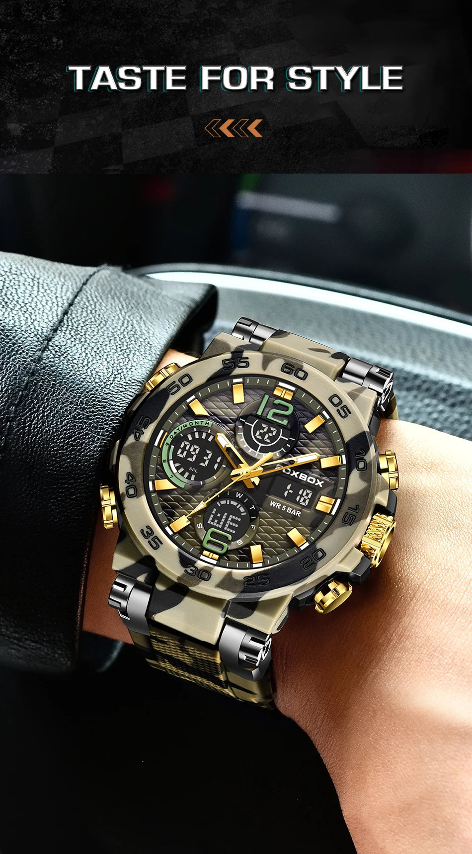 LIGE Digital Men Military Watch 50m Waterproof Wristwatch LED Quartz Clock Sports Watch Male Big Watches Men Relogios Masculino