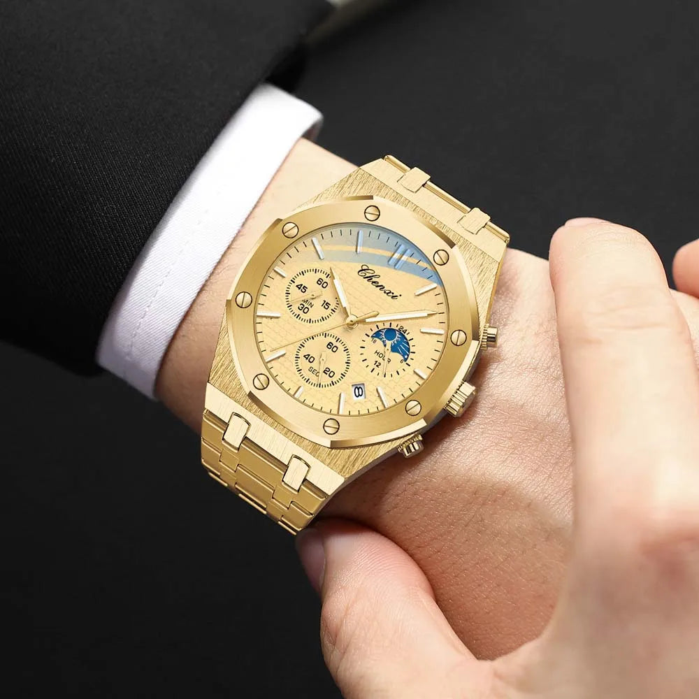 CHENXI  Multifunctional Men's Watches Luxury Brand Calendar Luminous  Waterproof Men Wristwatch High Quality Quartz male Watch