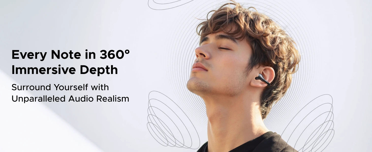 UGREEN ClipBuds Open-Ear Wireless Headphones Bluetooth 6.0 with 4 Mic Clear Call, Earbuds Clip on Earphones 30H Playtime