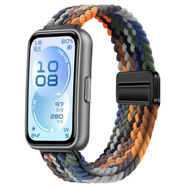 Official Nylon Loop Strap For Huawei Band 11/11 Pro Fashion Magnetic Buckle Braided Wristband For Huawei Band 8/9/10 Accessories
