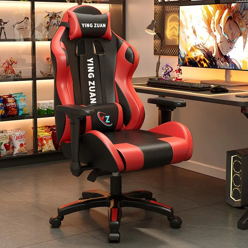 AOLIVIYA Game Chair Ergonomic Bedroom Office Computer Chair Lifting Rotating Armrest with Pedal Student Study Chair