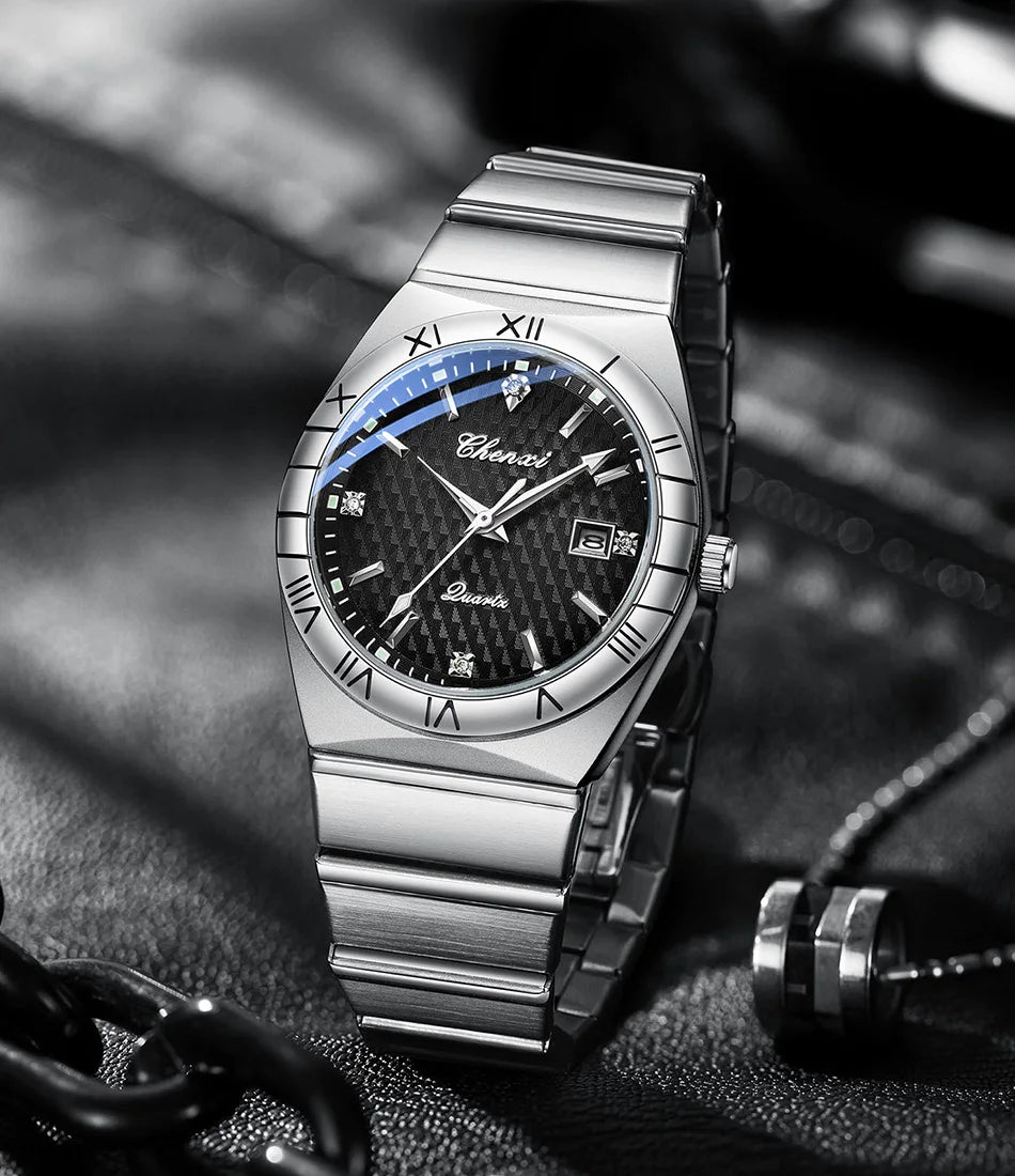 Top Brand Luxury Watches For Men Fashion Luminous Calendar Men's Watch CHENXI Waterproof Stainless Steel Quartz Wristwatch New