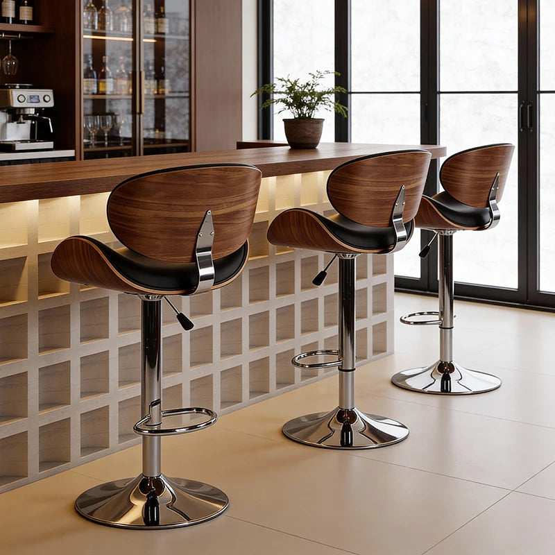 Italian Minimalist Designer-Style Restaurant Bar Chair, Leisure Front Desk Bar Island Chair, Adjustable Height High Stool