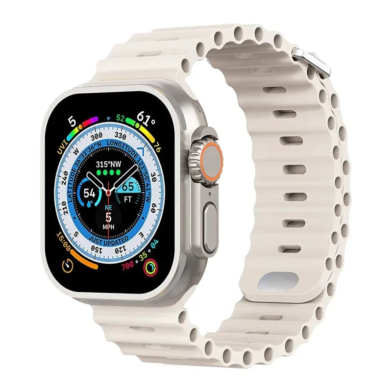 Ocean strap For Apple Watch Ultra 3 2 1 Band 49mm 11 10 9 8 7 46mm 45mm 41mm Silicone Wristband iWatch 6 5 4 SE3 44mm 40mm 42mm