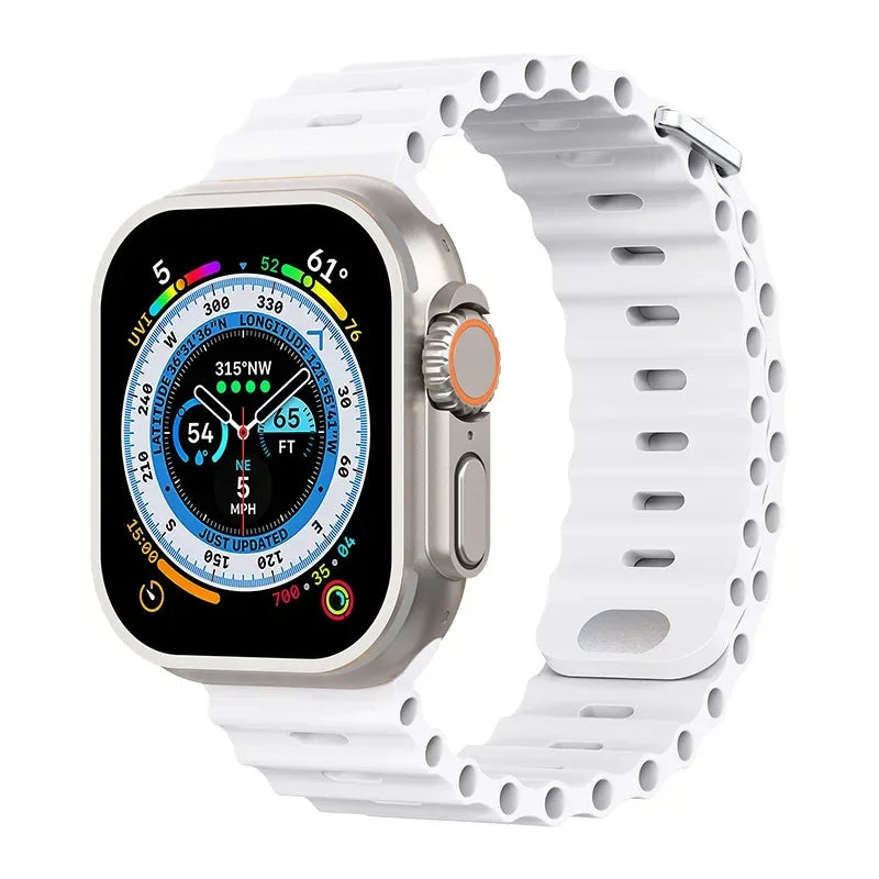 Ocean strap For Apple Watch Ultra 3 2 1 Band 49mm 11 10 9 8 7 46mm 45mm 41mm Silicone Wristband iWatch 6 5 4 SE3 44mm 40mm 42mm