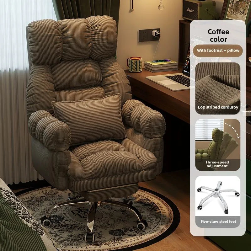 Luxury Lazy, Computer Chair, Home, Comfortable, Sedentary, Sofa Chair, Bedroom, Desk, Reclining, Leisure, Backrest Office Chair