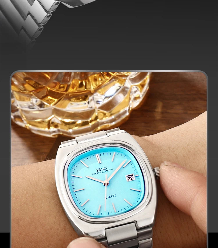 IBSO Luxury Men's Watch 3ATM Hot Selling Wholesale Price Japan Movement Calendar Function Adjustable Stainless Steel Strap