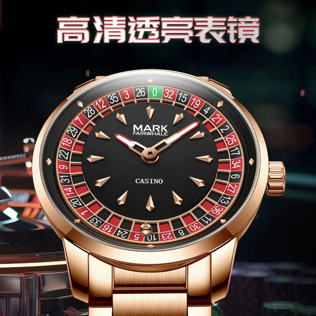 Mark Fairwhale Original Watch For Men Luxury Stainless Steel Clock Fashion Casual Fun Roulette Design Quartz Wristwatch 2025 New