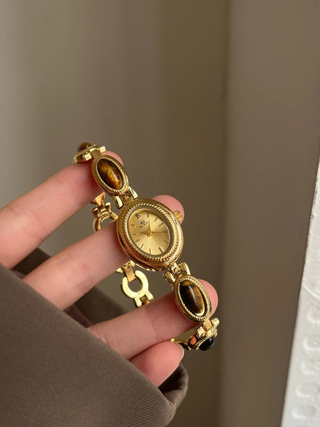 Natural Jade Bracelet Watch Gift Women,Ladies Watches Luxury High Quality Gold Quartz Watches, Elegant Women's Wristwatches