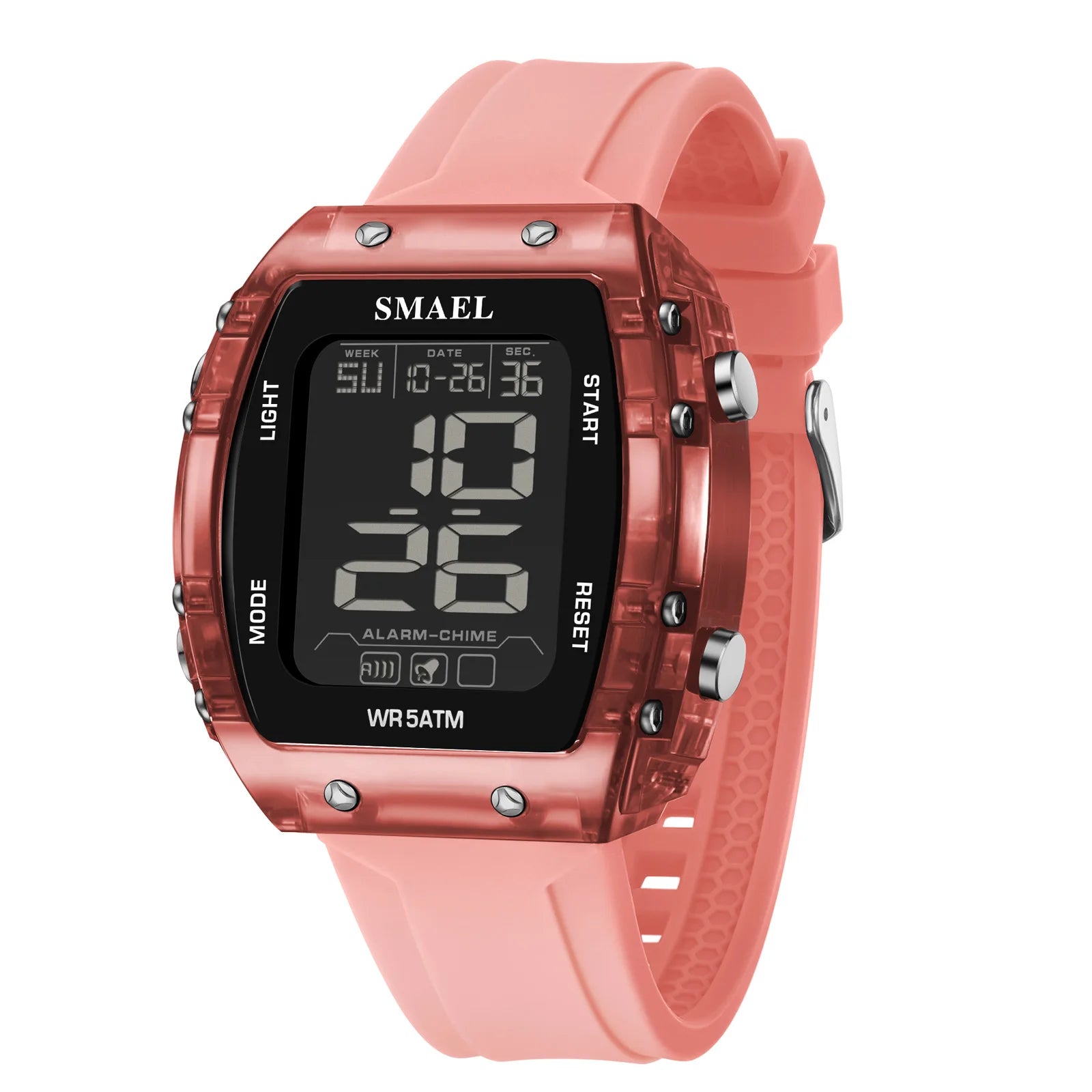 SMAEL Watches for Women LCD Digital Movement Silicone Strap Clock Fashion Trend Waterproof Sport Electronic Wristwatches Female