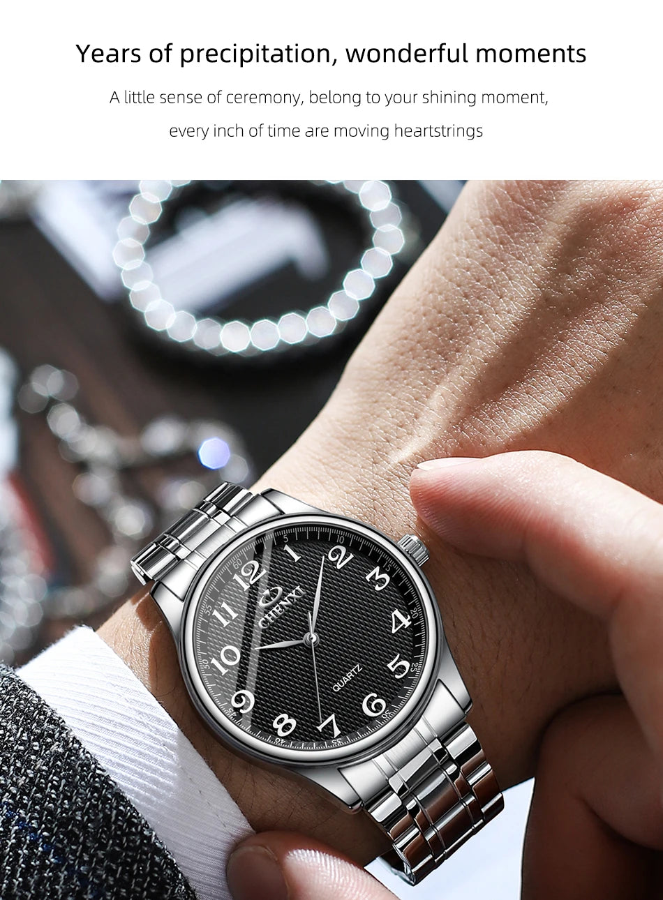 Minimalist Couple Watches Water-Resistant Digital Large Dial Watches Men's & Women's Quartz Wristwatches Valentine's Day Gifts