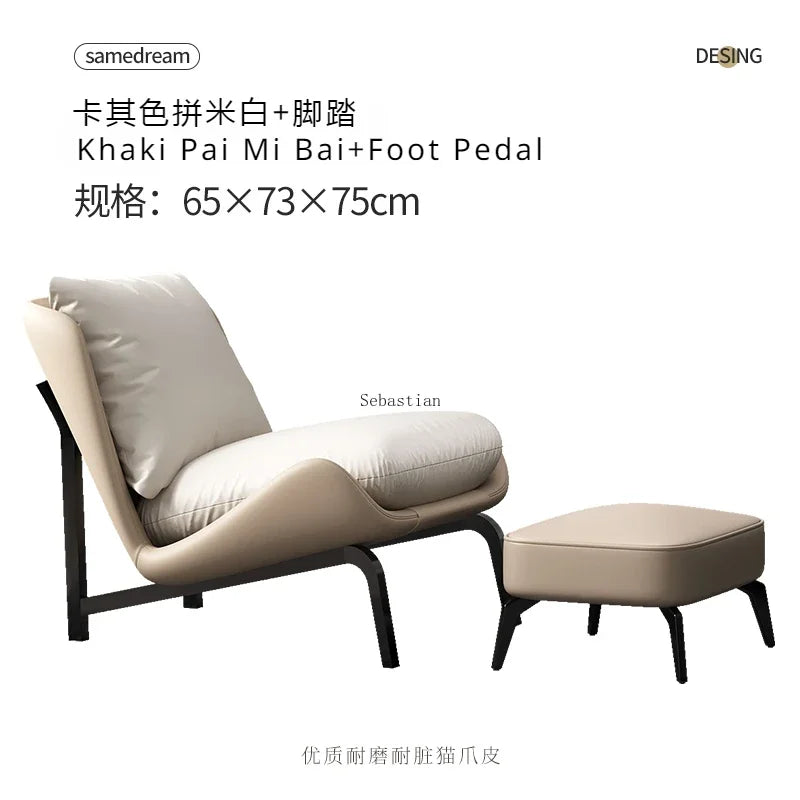 Simple Single Sofa Chair, Balcony Chair, Leisure Chair, Lounge Chairs, Can Sit or Lie, Bedroom, Living Room, Lazy Sofa Chairs