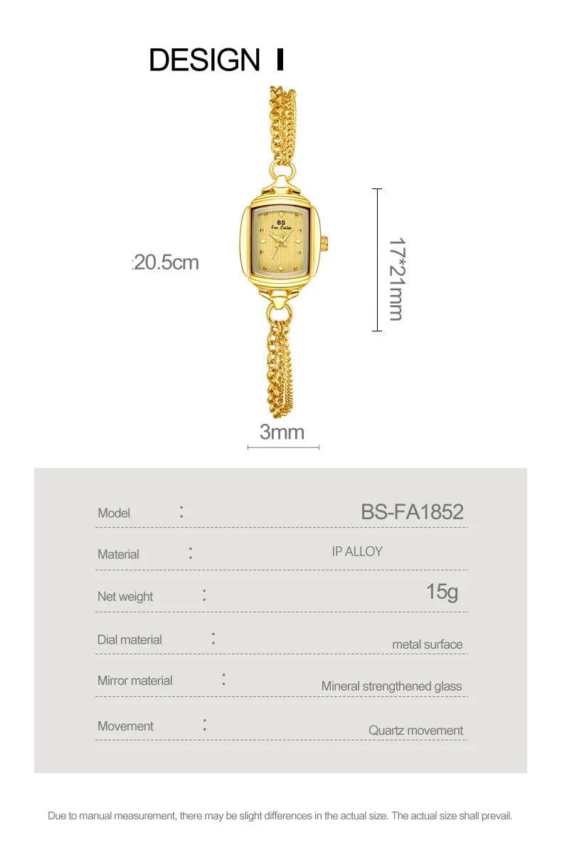 Elegant Ladies' Watch Bracelet Small Silver Wristwatch Simple Retro Square High-End Women's Watch Brand