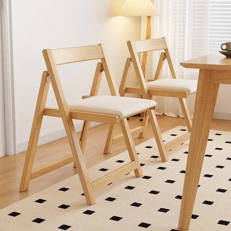 Nordic Solid wood chair negotiation restaurant dining back study simple home garden lounge chair furniture foldable stool