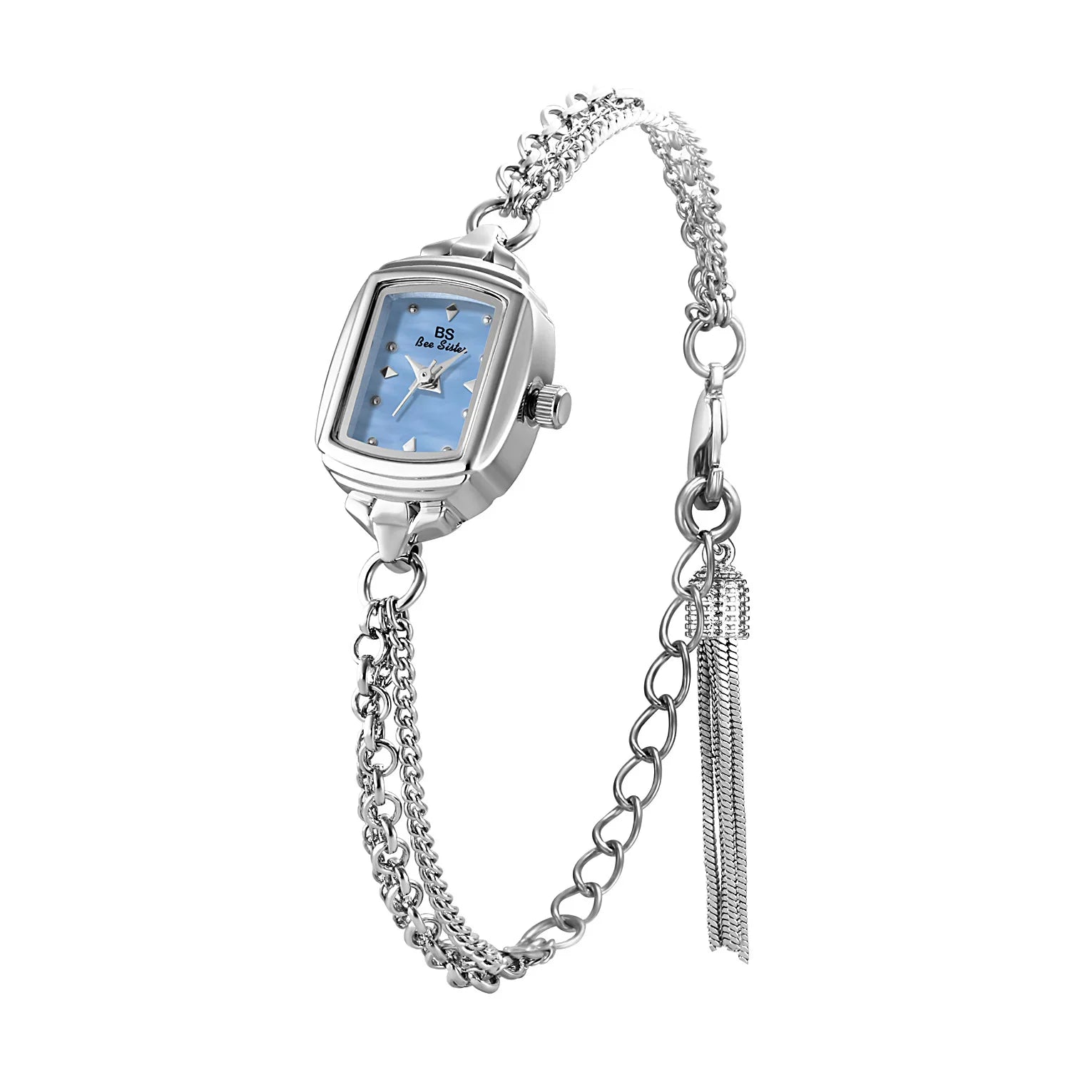Elegant Ladies' Watch Bracelet Small Silver Wristwatch Simple Retro Square High-End Women's Watch Brand