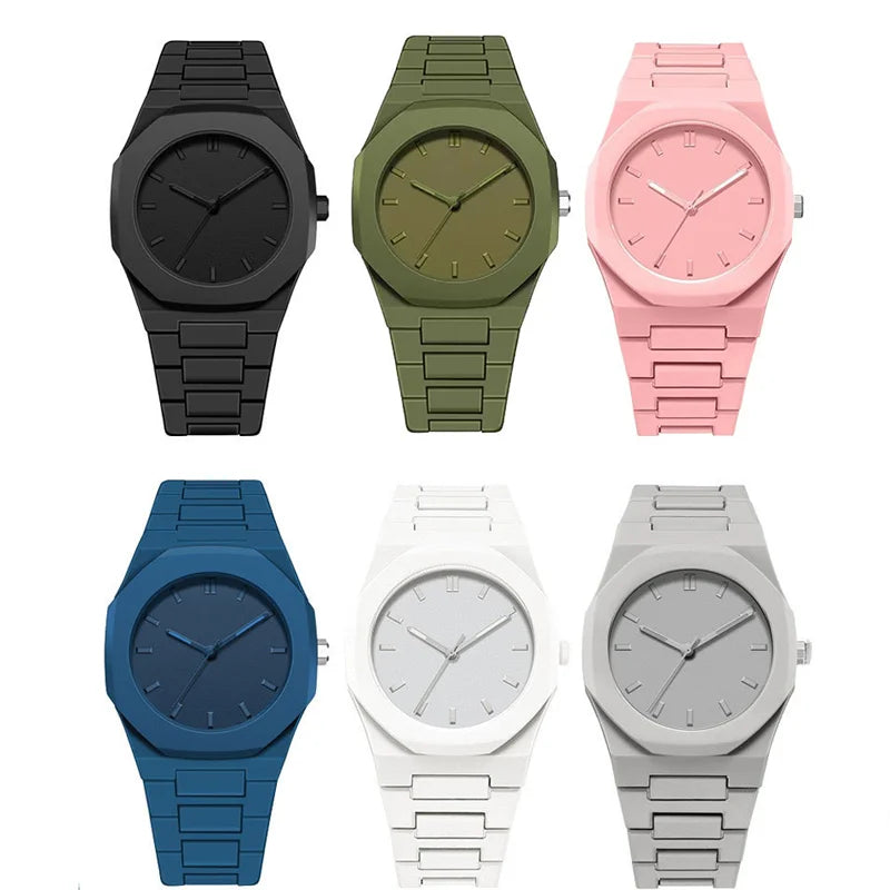 Top Fashion Men Luxury Calendar Watch Women Business Casual Quartz Watches Sports Plastic Watch Students Watches Reloj Hombre