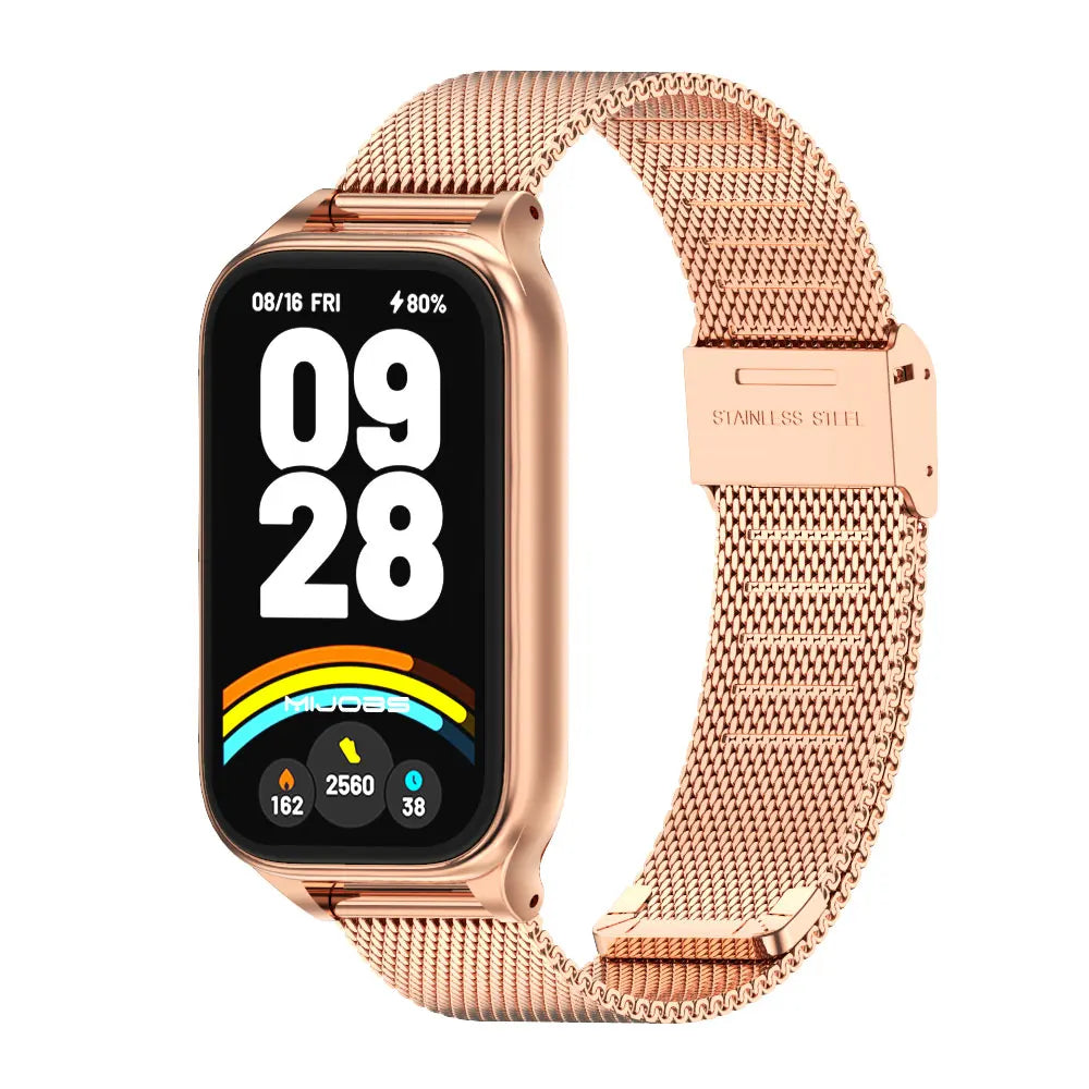 Metal Strap For Mi Band 9 Active Bracelet Wristband for Xiaomi Smart Band 8 Active Watchband Mi 8 Active Stainless Steel Strap