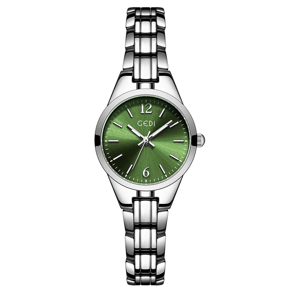 GEDI Small Watch for Women Silver Light Luxury Elegant Waterproof Quartz Watches Ladies Wristwatches Fashion Casual Simple