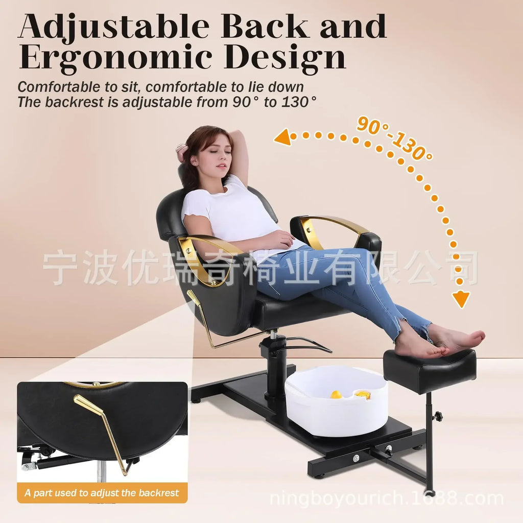 AOLIVIYA Modern Light Multifunctional Adjustable Pedicure Chair Metal Foot Bath Rotating Foot Therapy Massage For Salon Professi