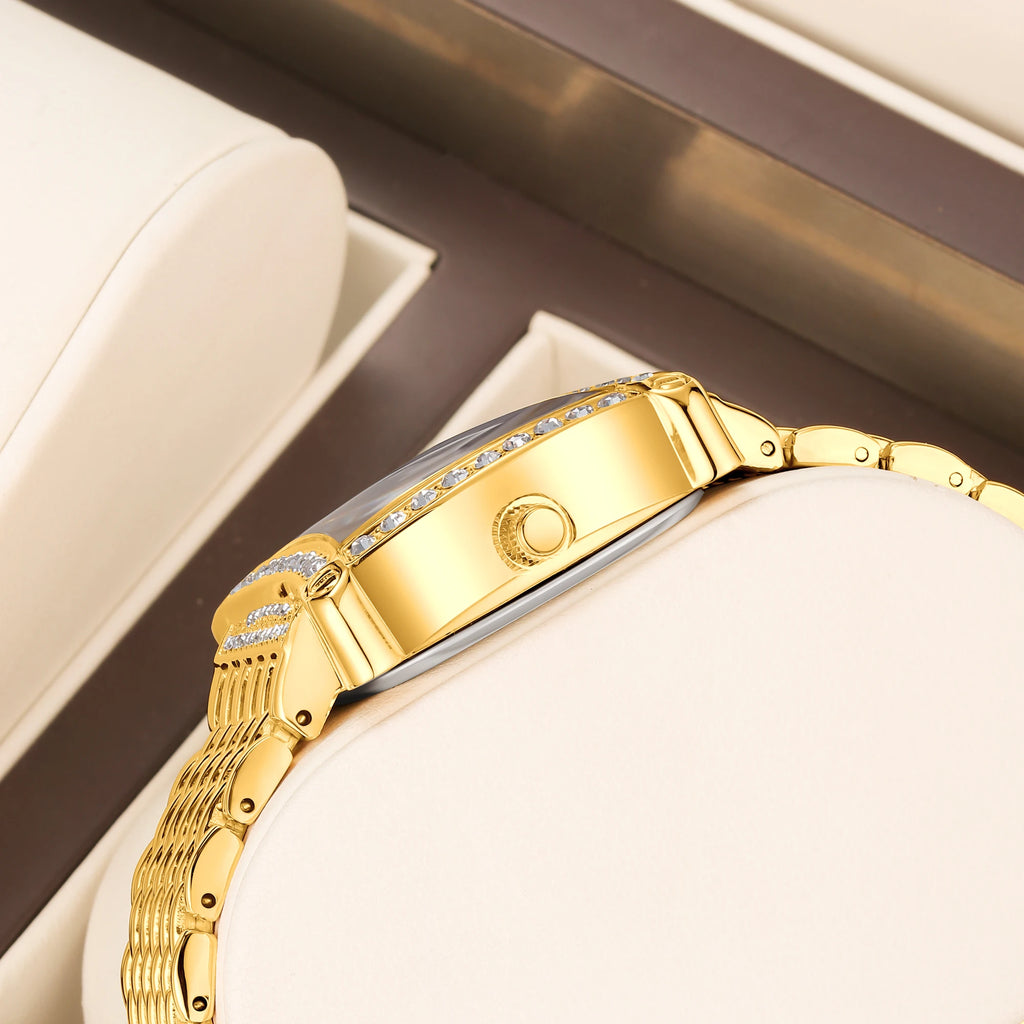 YaLaLuSi Brand Women's Affordable Luxury Diamond-Set Dial WaterResistant Quartz Bracelet Watch Gift reloj mujer watch for ladies