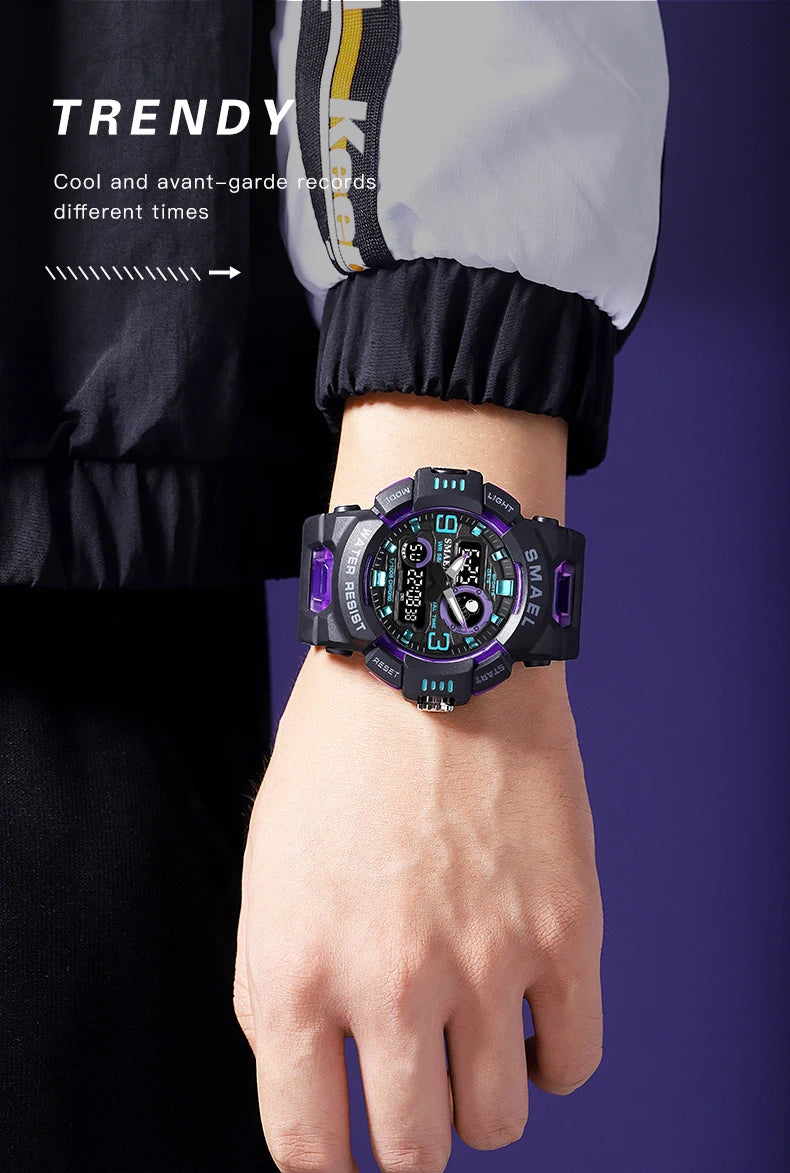 SMAEL Sport Watches Digital Watch LED 50m Waterproof Military Wristwatch Male Clocks 8063 Mens Watches  Stopwatches Alarm Clock
