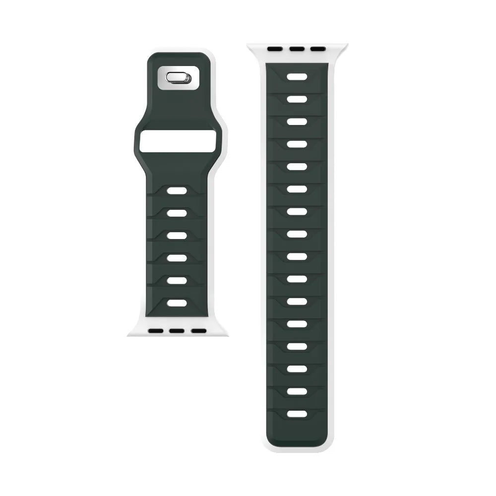 Sports Silicone Band for Apple Watch Strap 46mm 42mm 49mm 44mm 40 45mm Two-tone Watchband for iWatch 11 10 9 8 7 6 5 4 SE Ultra