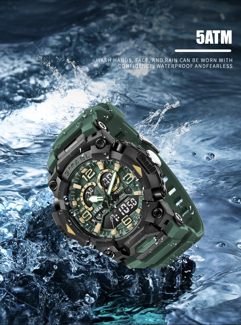 SMAEL 8099 Men's Military Digital Sport Watch - 50m Waterproof LED Backlight Alarm Stopwatch Chronograph Shockproof Gifts