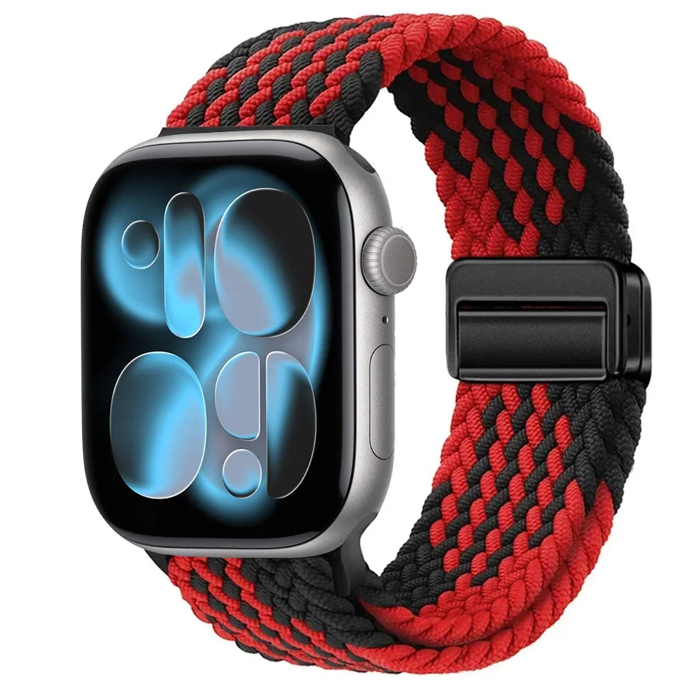 Nylon Loop Strap for Apple Watch 11 10 9 8 7 46mm 42mm 45mm 41mm Ultra 3 2 1 49mm Magnetic Braided  IWatch 6 5 4 SE3 Accessories