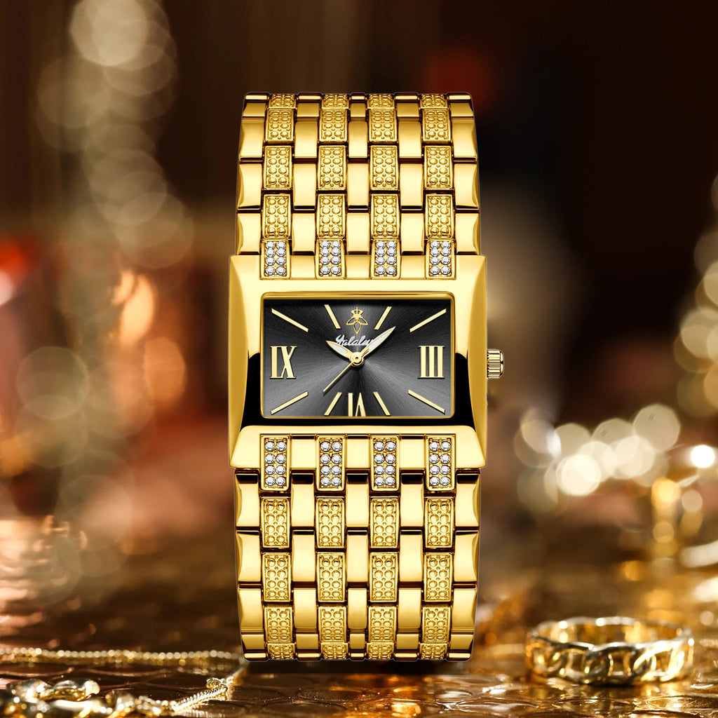 YaLaLuSi Brand: Fashionable Women's Waterproof Quartz Bracelet Watches – Luxury Gold Watches for Gifts reloj mujer Ladies