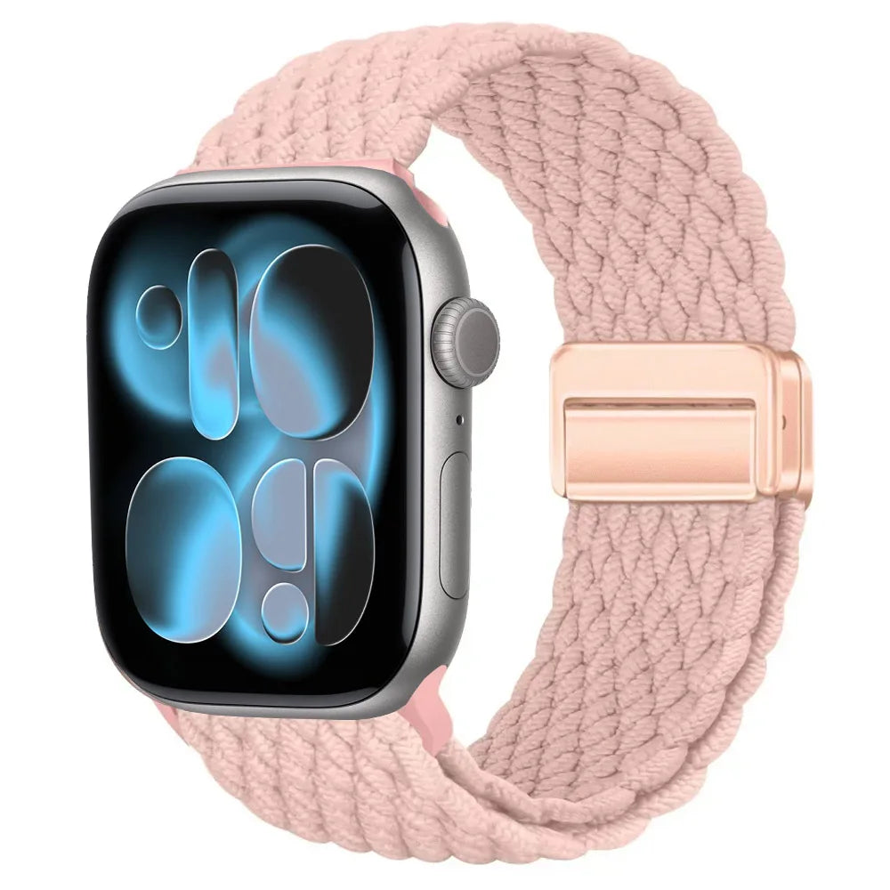 Nylon Loop Strap for Apple Watch 11 10 9 8 7 46mm 42mm 45mm 41mm Ultra 3 2 1 49mm Magnetic Braided  IWatch 6 5 4 SE3 Accessories