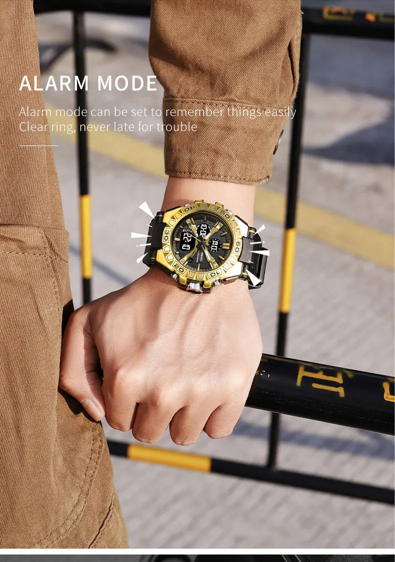 New Men Fashion Watches Quartz Watch Waterproof 50M Man Digital Watch Led 8071 Smael Brand Watch Military Sports Dual Display