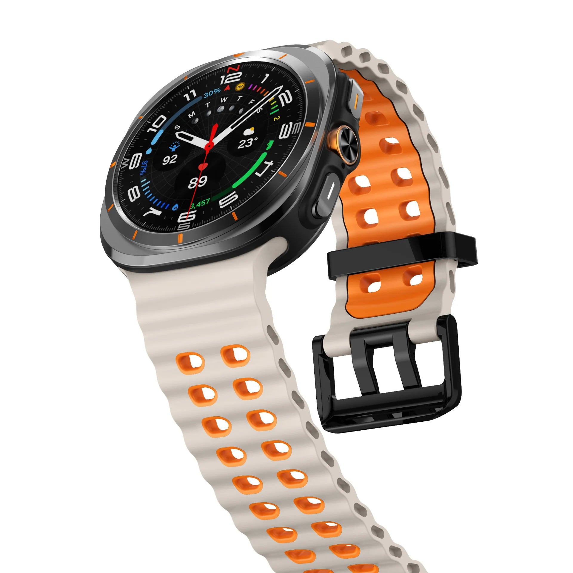 Two-color Silicone Strap for Samsung Galaxy Watch Ultra 47mm Ocean Original Official Wristband Galaxy Watch 8-7 Ultra 47mm Belt