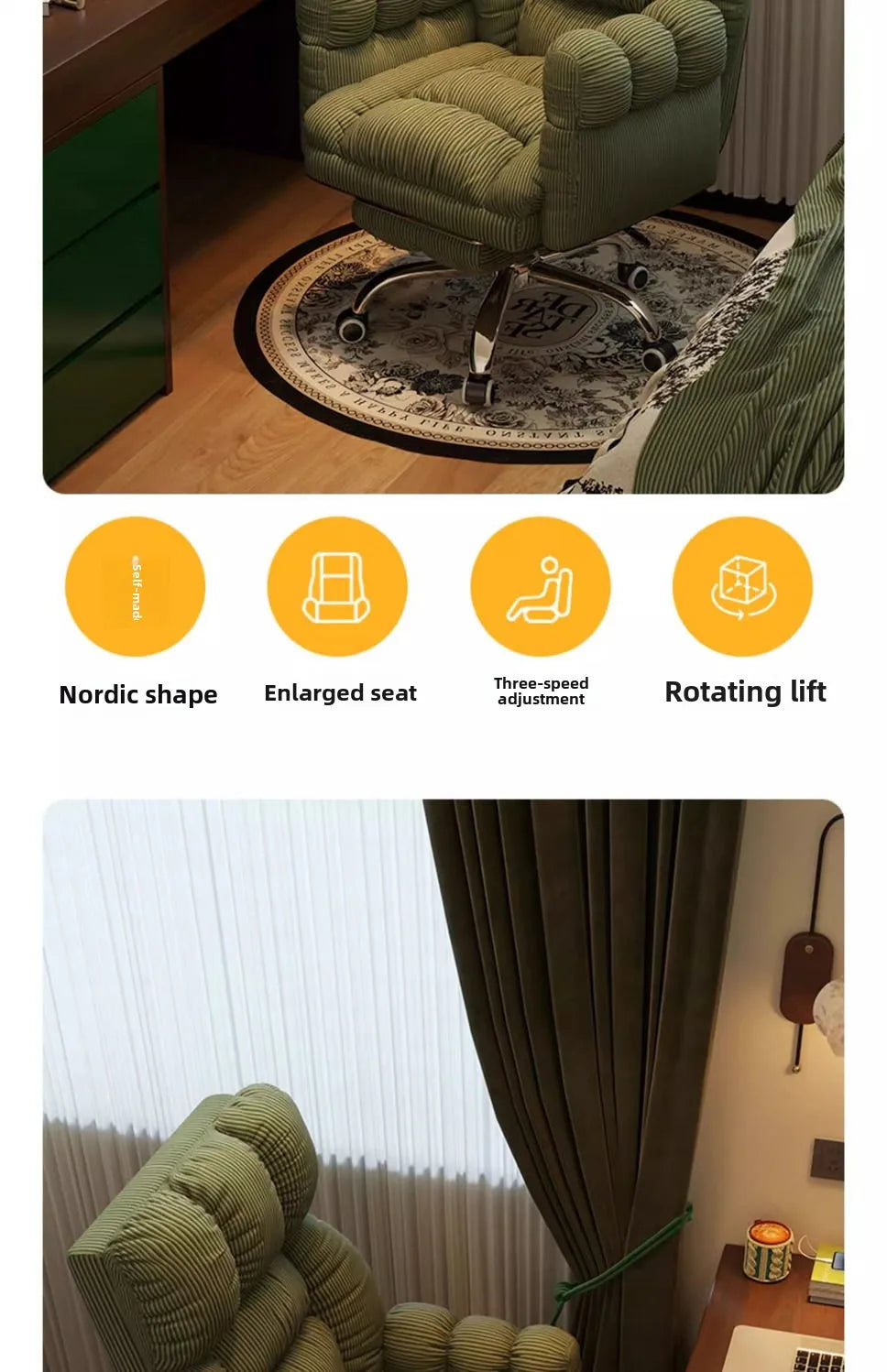Luxury Lazy, Computer Chair, Home, Comfortable, Sedentary, Sofa Chair, Bedroom, Desk, Reclining, Leisure, Backrest Office Chair