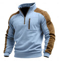 Autumn Winter New Men's Stand Collar Pullover Sweatshirts Fashion Patchwork Sports Tops Male Casual Streetwear Pull On Hoodie