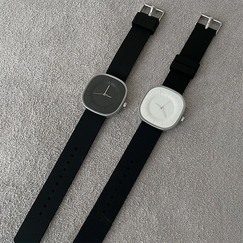 Luxury-inspired Dopamine Square-Face Watches for Women Silicone Strap, Waterproof Quartz Movement Women's Watch Student Gift