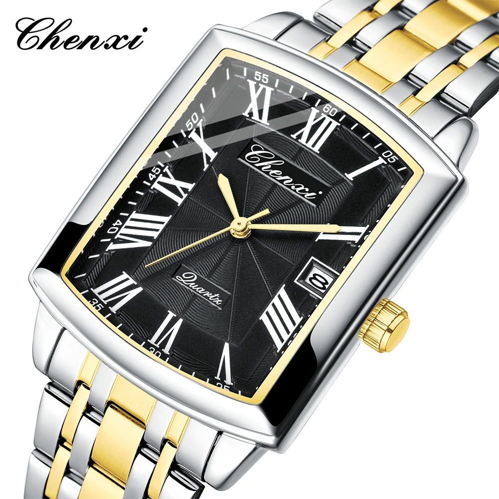CHENXI Watches for Man Fashion Casual Calendar Quartz Watch Stainless Steel Bracelet Waterproof Men's Wristwatches Gifts